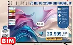 DİJİTSU 75 INC DG 22000 UHD GOOGLE TV AKILLI TELEVİZYON